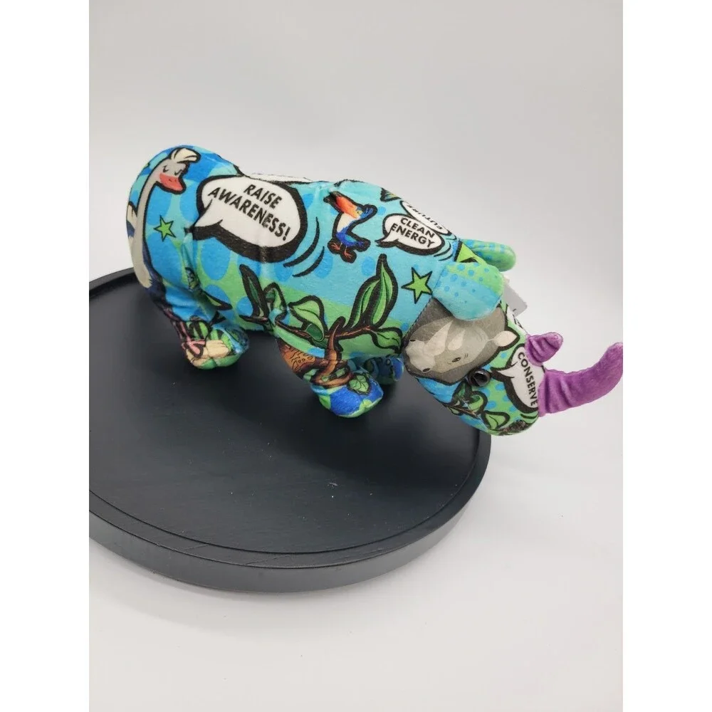 Wild Republic Plush Rhino Rhinoceros Message  the Planet Stuffed Animal Toy 14